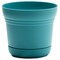 Bloem Saturn Round Planter With Saucer Tray: 10" - Bermuda Teal - Durable Plastic Pot, Matte Finish, Removable Saucer, For Indoor & Outdoor Use, Gardening, 1.5 Gallon Capacity